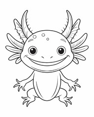 Axolotl coloring book far kids pages