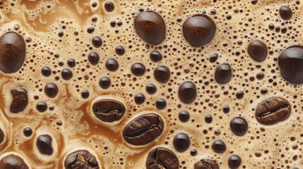 coffee beans with liquid coffee