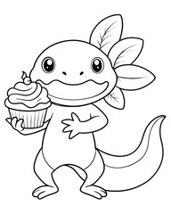 Axolotl coloring book far kids pages