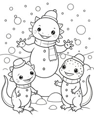 Axolotl coloring book far kids pages