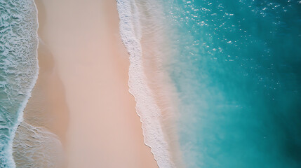 The ocean is calm and the beach is empty