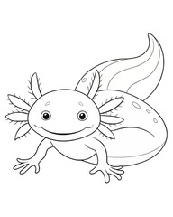 Axolotl coloring book far kids pages
