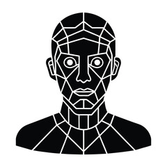 AI Driven Facial Recognition Technology Silhouette for Accurate Identification
