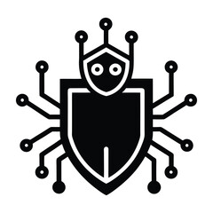 AI Powered Anti Malware Software Silhouette for Effective Cyber Defense