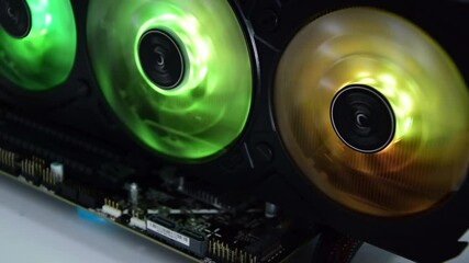 Computer graphics card in operation