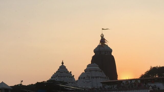 Main temple dome View of Jagannath Temple, Famous Hindu temple dedicated to Jagannath or Lord Vishnu his brother Balabhadra and sister Subhadra in the coastal town of Puri, Odisha, India.