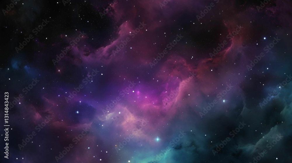 Wall mural background with stars and nebula
