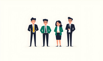 Diverse Business Team Standing Together in Professional Attire