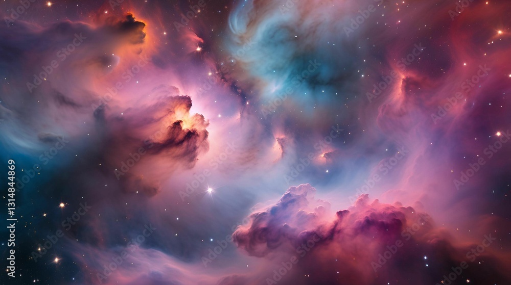 Wall mural background with stars and nebula