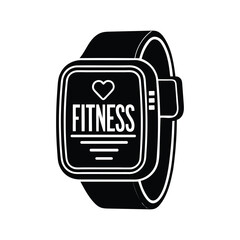 A vector illustration of a fitness smartwatch.