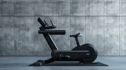 Modern Stationary Exercise Bike in a Concrete Studio