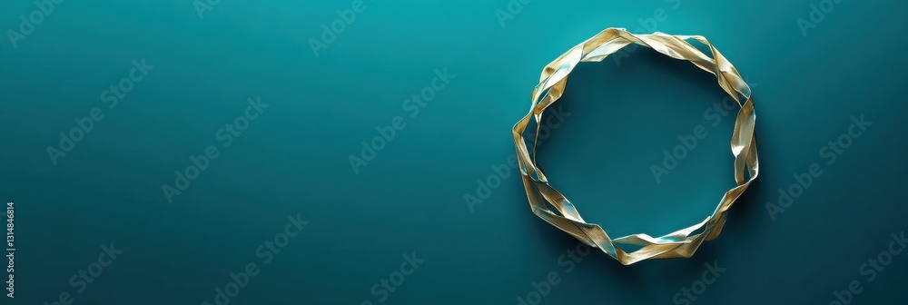 Poster circular recycling loop design represents sustainable consumption with minimalist aesthetic and ampl
