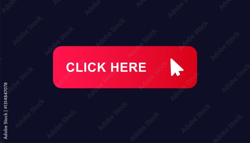 Poster a vibrant click here button design effectively engages users and attracts attention across digital p