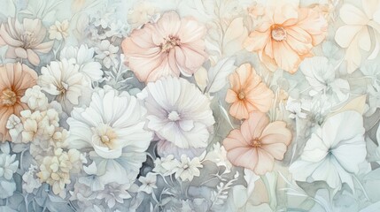 Watercolor Floral Garden: A Serene Bloom