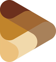 Illustration of the play icon with brown gradation color.