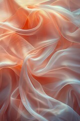 Fototapeta premium Delicate waves of translucent fabric in soothing colors create an elegant and ethereal atmosphere.