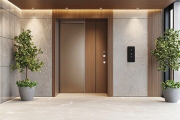 Luxurious entrance blends contemporary design with 2025 smart features.