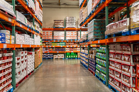 Interior of Costco. Inside of the Costco store. 