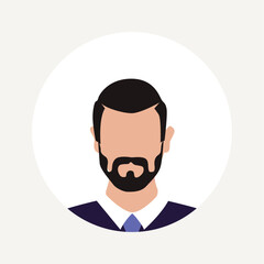 Vector flat illustration. Avatar, user profile, person icon, profile picture. Suitable for social media profiles, icons, splash screens and as a template.