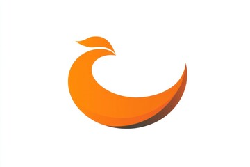 Obraz premium Orange bird logo design, white background