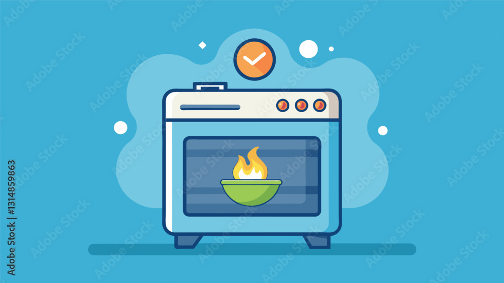 Poster the smart oven preheats to the perfect temperature based on the selected recipe from the cooking app