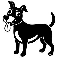 Silly dog with it's tongue out silhouette vector illustration 