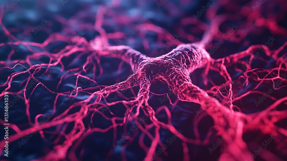 Poster captivating rendering of the pulsating circulatory system in fluid motion