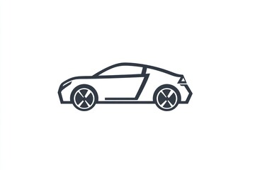 Fototapeta premium Sports car design, side view, white background, automotive illustration