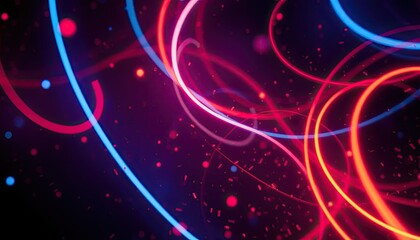 Fototapeta premium Abstract Swirling Neon Lines Background Pink Purple Blue Glowing Cosmic Energy