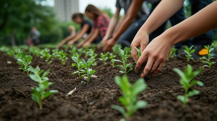 Hands in Soil at College Environmental Event