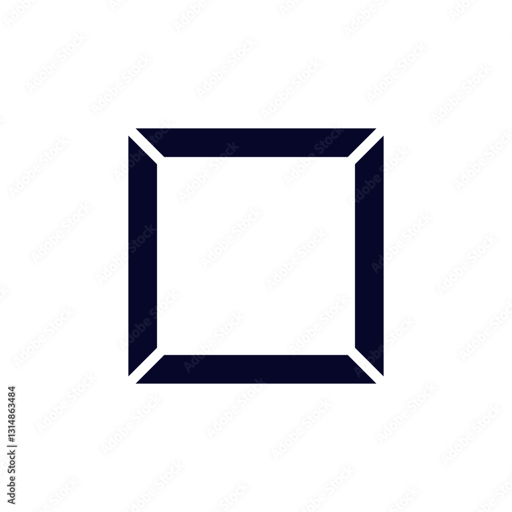 Aufkleber a bold black square icon with clean lines. ideal for modern and minimalist design work and projects.