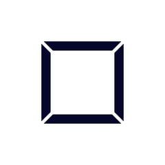 A bold black square icon with clean lines. ideal for modern and minimalist design work and projects.