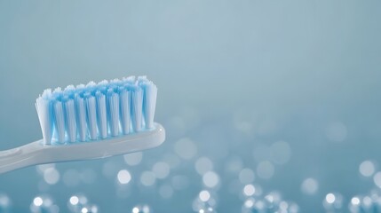 Advanced Blue Gel Toothbrush with Micro-Cleaning Beads Emphasizing Innovative Dental Care Technology