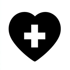 Obraz premium Icon representing love and care with a medical cross symbol