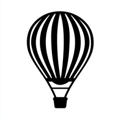 Obraz premium Icon of Hot Air Balloon in Simple Black and White Style