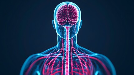 Illuminated Circulatory System - Neon Anatomy Visualization
