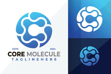 Letter C Molecule Tech Symbol Logo Icon Vector Design Illustration