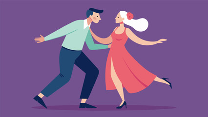 As the couples glided across the dance floor it was clear that age was just a number and their love for dancing knew no bounds.. Vector illustration