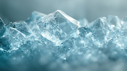 Obraz premium Crystalline ice cubes close-up