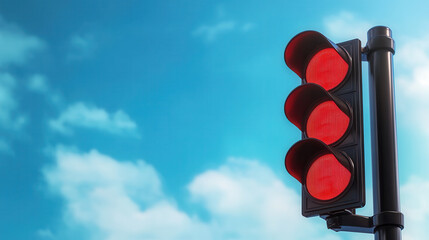 Traffic signal control urban intersection image clear sky eye-level view transportation safety concept