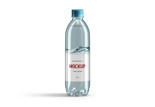 Mockup of Water Bottle Packaging