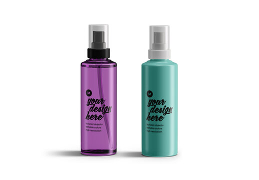 Mockup of Cosmetic Spray Bottle Packaging