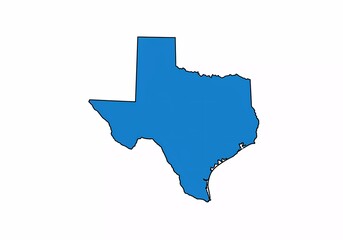 Texas State Outline Map: A Simple Blue Vector Graphic