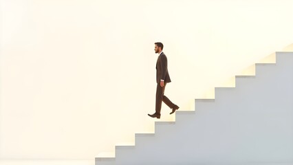 Silhouette of a person walking down the stairs, symbolizing decline, setbacks, or a change in direction