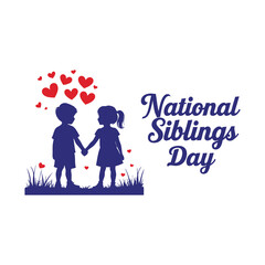 Silhouette of siblings celebrating National Siblings Day