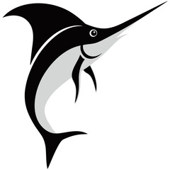 Vector Marlin Fish Graphic Art Illustration