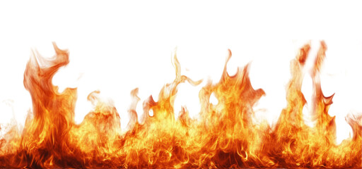 Fire of flame and spark on transparent background.