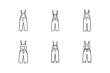 overalls sketch line art vector illustration