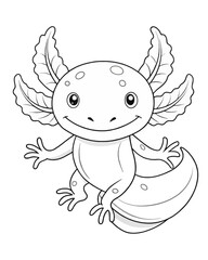 Axolotl coloring book far kids pages