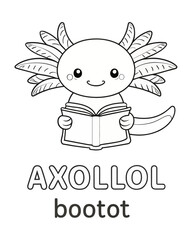 Axolotl coloring book far kids pages